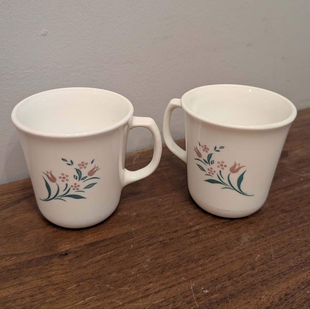 Vintage Corning Ware Coffee Mugs - Set of 2 - Made in USA - Microwave Safe